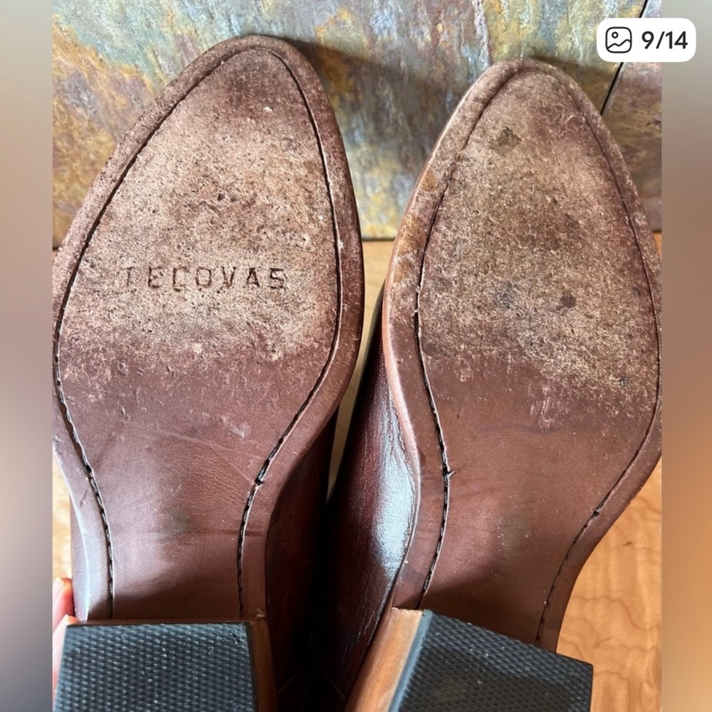 Tecovas shoe boot, dark distressed brown, 9B, EUC, leather sole , inner sole - Picture 7 of 8